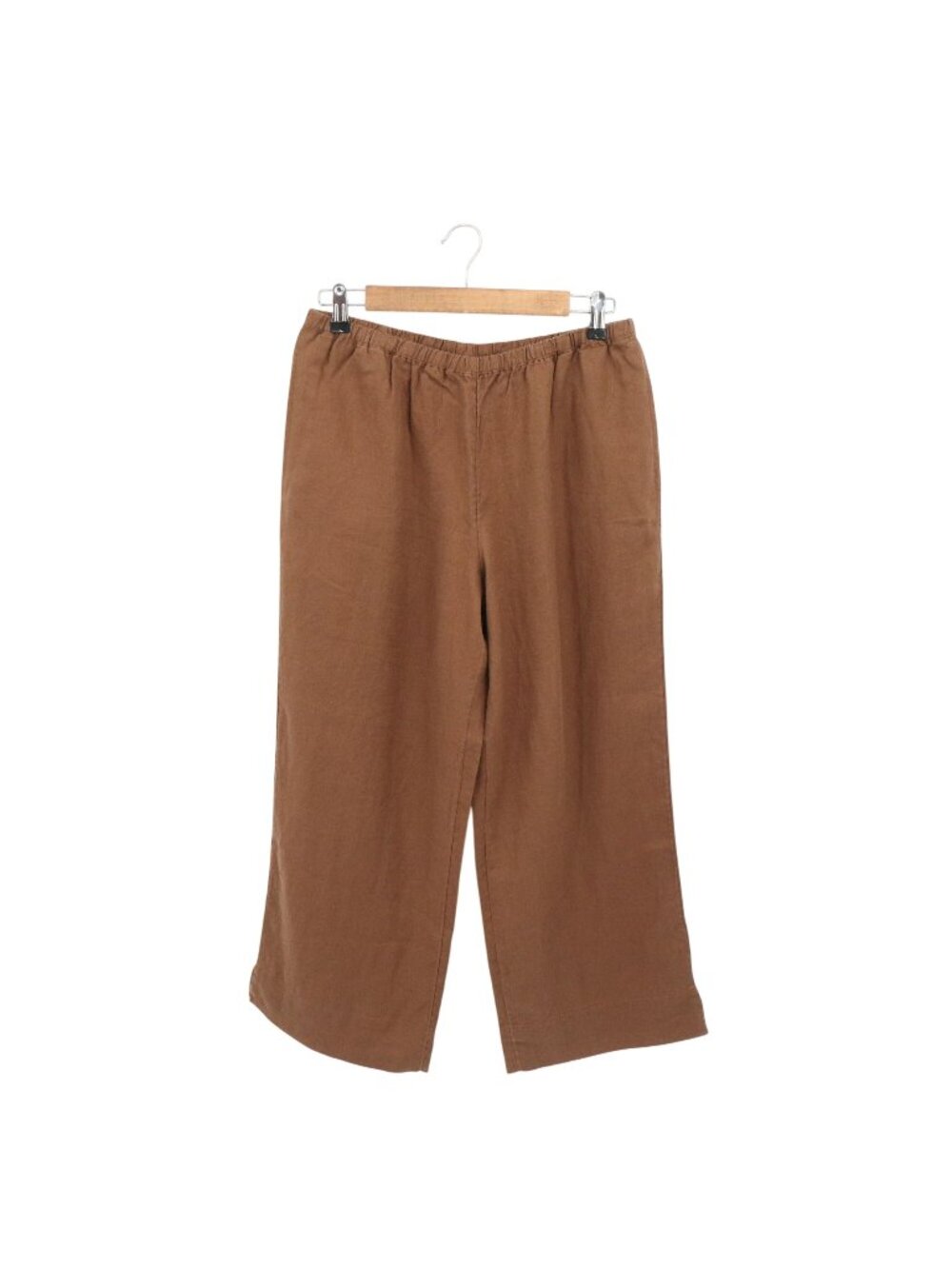 NWT J. Jill Brown Linen Wide Leg Ankle Pull On Pants S